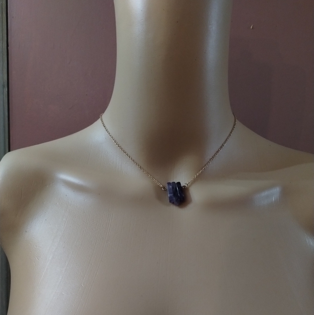 NWT Amethyst Charming Charlie women's stone necklace